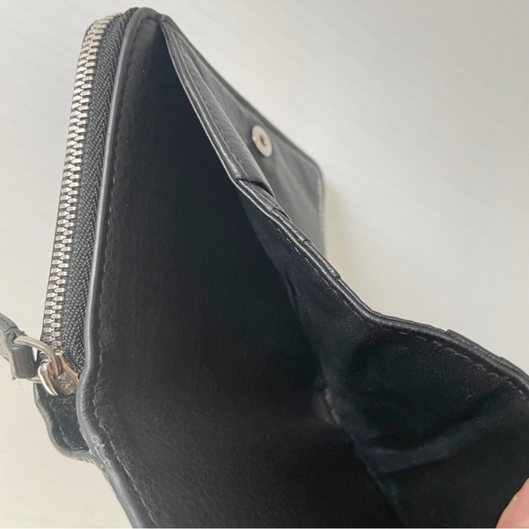 Balenciaga black leather minimal white logo compact zip wallet - Picture 6 of 11